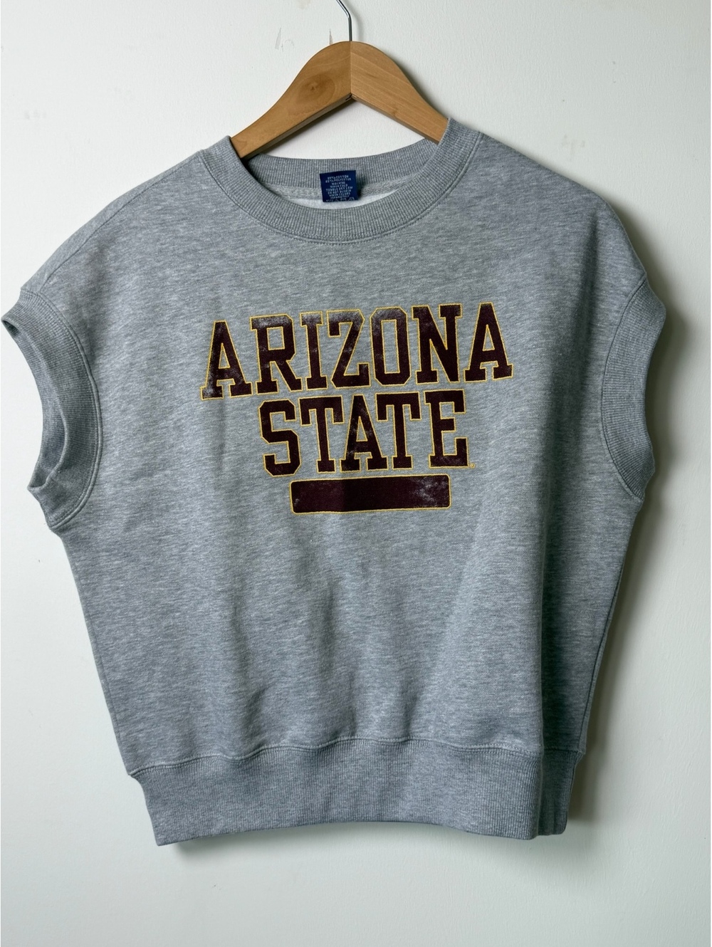 Arizona State Blue 84 Gray Sleeveless Sweatshirt women’s Medium NWOT